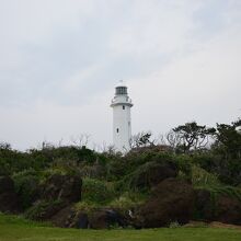 岬の先端から見た野島埼灯台