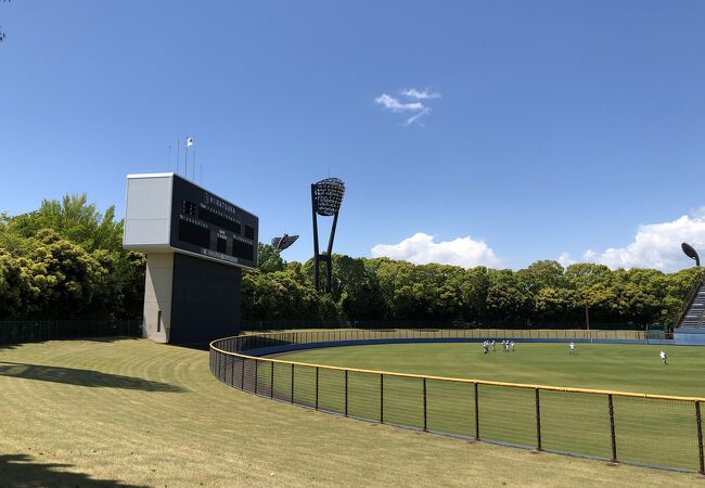 プロ野球も行われる本格的な野球場