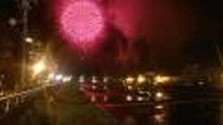 夜は花火を楽しめた