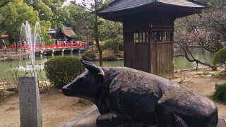 数多くある牛の像