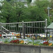 SLが置かれた高架下の公園