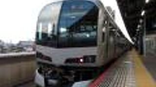 落ち着いた展望車の車内は快適。