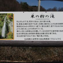 米の粉滝の説明板