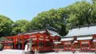 朱色の社殿がきれいでした