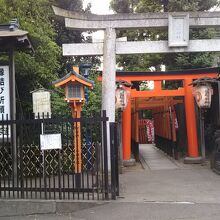 同じ境内に併設の花園稲荷神社と共通参道は、母屋を乗っとられ感