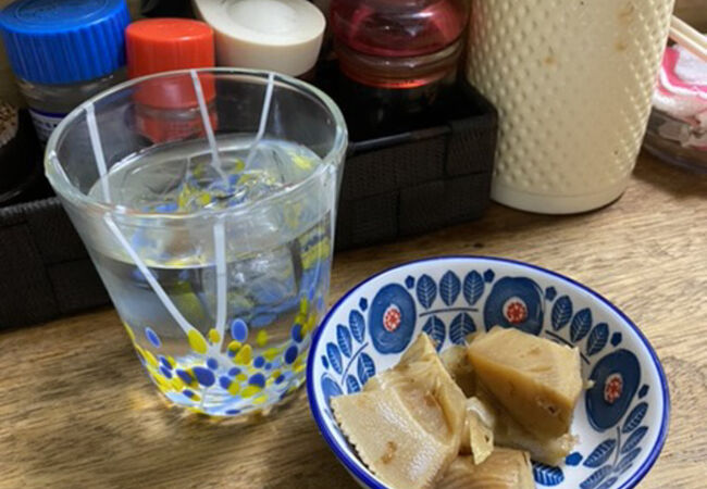 筍煮物を焼酎で！