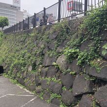 釣り堀駐車場の石垣は本物ではなさそう