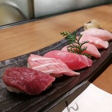 人気のまぐろのお寿司