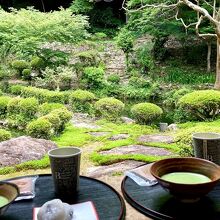 庭園を見ながら