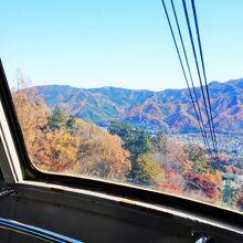 紅葉した秩父の山々