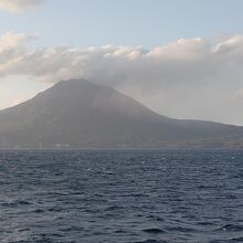 デッキから見る桜島