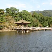 鷺池に浮かぶ浮見堂