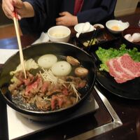 夕食のすき焼き