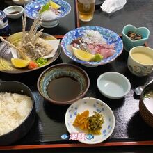 天ぷら付き刺身定食　