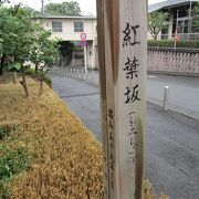 池上本門寺の大堂の裏側を横切る坂道が紅葉坂で、長さ１３０ｍほどの緩やかな坂です。