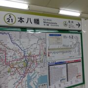 都営地下鉄新宿線の駅は始発なので座れます。