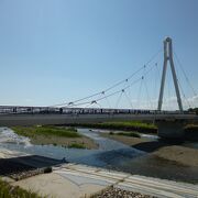 浅川橋に架かる美しい斜張橋