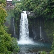 滝の落差は25ｍで，白糸の滝の20ｍより，大きい。でも，鑑賞しにくい。