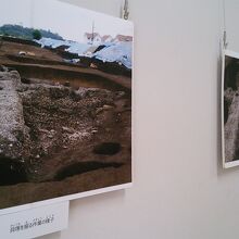 市内で発掘調査中「取掛西貝塚」の写真や案内を展示してました