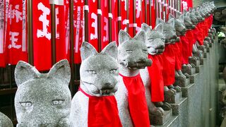 Mysterious space of deep green and bright red