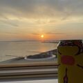 夕陽を眺めながらのビールでゆったり