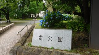 東京タワーのお膝元にある公園