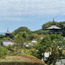 東塔、西塔を見ることが出来ます