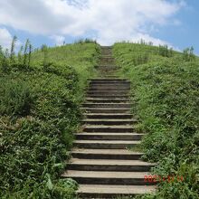 階段で頂上まで行けます