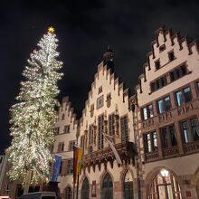 旧市庁舎とクリスマスツリー