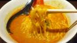 The ramen looks very spicy, but it's not too spicy