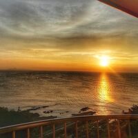 ホテルから眺めた夕日