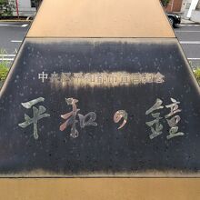 土台に碑銘板と、由来が記されています