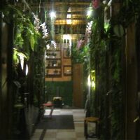 アジアンテイスト満載の個室客室通路の様子