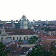 ゲティミナス城のある丘から眺めたヴィリニュス歴史地区の様子