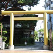 金色の鳥居が特徴的な神社