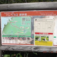 滝周辺の案内板
