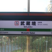 JR中央線と西武多摩川線の駅です