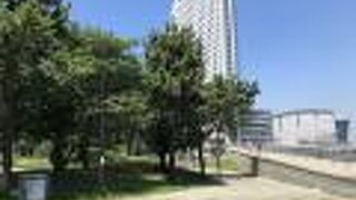 新港ふ頭の一画にある公園