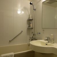 客室との段差のないバスルームは良いです