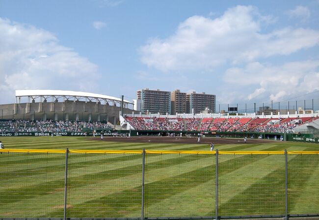 芝生のキレイな野球場