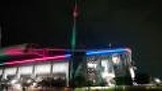 豊田スタジアムのオリンピックライトアップ期間中に訪問