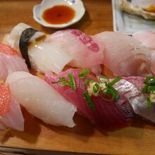 地魚の握り寿司。美味しかった！