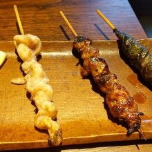 鰻の串焼き各種