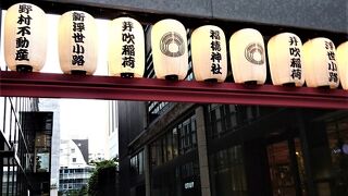 日本橋の街中である神社