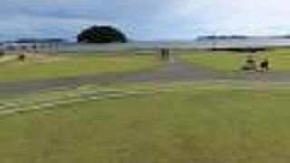 竹島を海風に当たりながら眺める