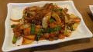 豚肉炒めを生ビールとチャミスルで！