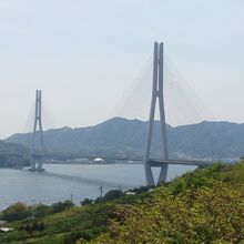 広島側から見た多々羅大橋。