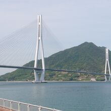 愛媛側から見た多々羅大橋。