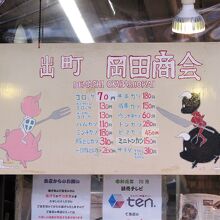 手書きのメニューボード