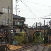 えちぜん鉄道のレンガ造りの跨線橋